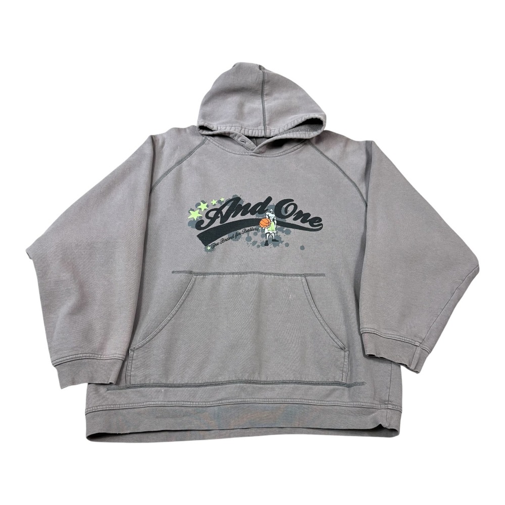 Vintage 2000s And1 One Basketball‎ Logo Hoodie Sweatshirt Men's Large FLAW